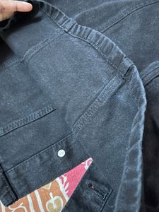 Black Denim Mini Skirt