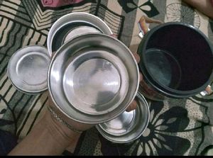 Double Box Steel With Lid Tiffin