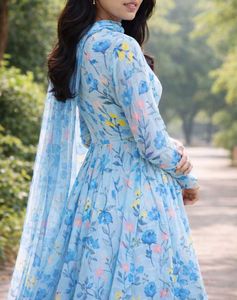 Floral Anarkali Kurta with Dupatta