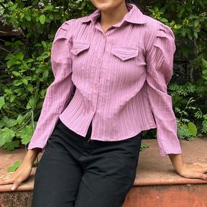 Pleated Long Sleeve Shirt