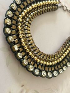 Statement Rhinestone Bib Necklace