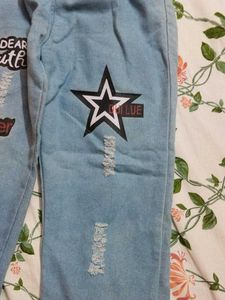 Blue Funky Distressed Jeans