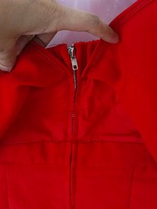 HOT RED RUFFLE BODYCON