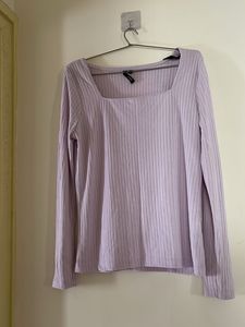 Lavender Ribbed Long Sleeve Top