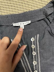 Charcoal Chambray Embroidered TunicTor