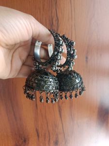 Oxidized Silver Mirror Choker Set