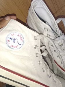 White Aesthetic Converse Shoes