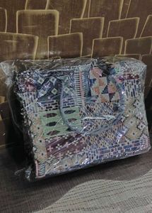 Patterned Woven Tote Bag