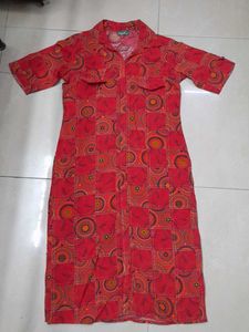 Vintage Red Patterned Dress