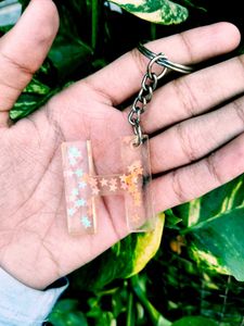 Initial &#39;H&#39; Resin Keychain