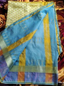 Yellow Banarasi Silk Saree
