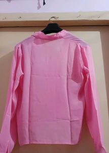 Pink Chiffon Blouse with Embroidery