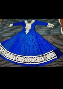Elegant Blue Embroidered Anarkali