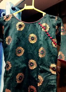 beautiful threads work suit with red duppata