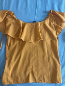 Chic Yellow Ruffle Top
