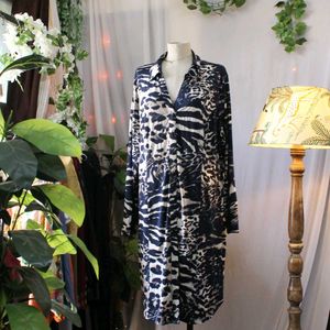 Animal Print Shirt Dress
