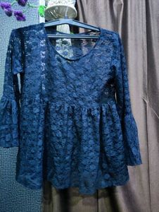 Navy Lace Top