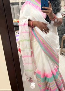 New Begumpuri Saree (White 🤍)