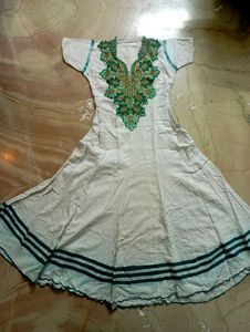 Cotton Anarkali With Embroidery Work