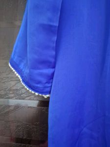 Satin Kurta With Pearl Lace