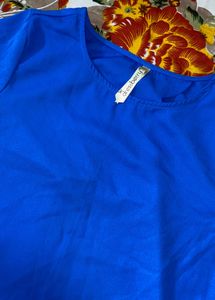 Blue Scalloped Open-Back Top – Stylish & Chic