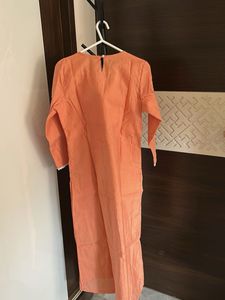 Peach Embroidered Kurti