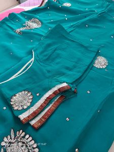 Teal Embellished Saree