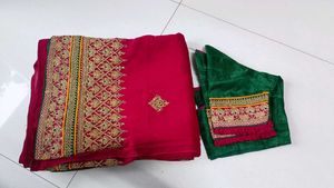 Beutiful Heavy Chanderi Silk Saree..💗💗