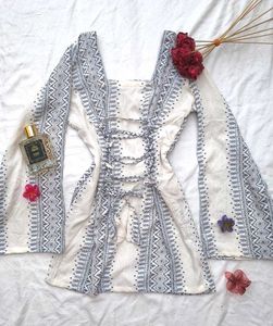 Corset Back Patterned Kurti 🦢