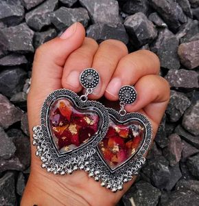 resin red rose jumka in best price