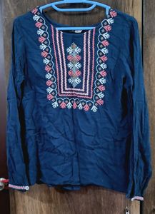 Bronz Navy Blue Top