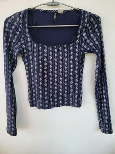 H&M Lace Floral Long Sleeve Top/ Size