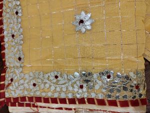 Yellow Saree With Gotta Patti Work