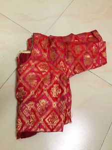 Red Pink Zari Blouse