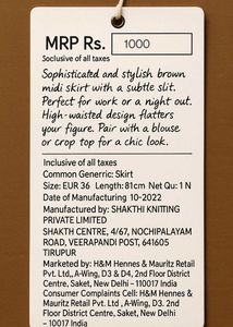 Brown Slit Midi Skirt .....