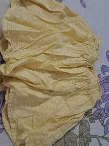 Cute Yellow Striped Short Skirt