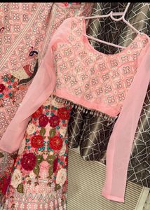 Elegant Pink Floral Lehenga Choli Set