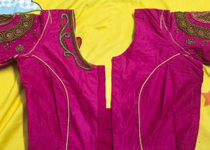 Embroidered Magenta Aari heavy Blouse