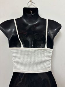White Ribbed  Top
