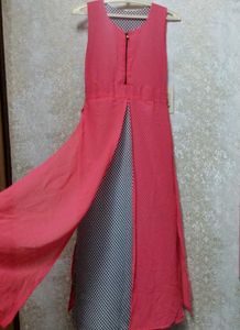 Coral Sleeveless Front Cut Out Dress