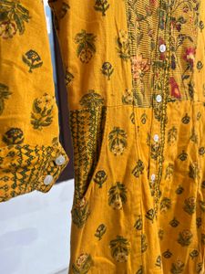 Mustard Printed Kurta