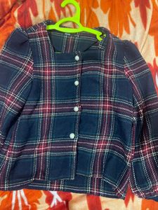 Tweed Top With Beautiful Pearl Buttons