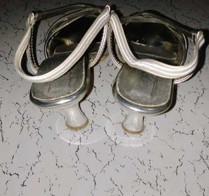 Silver Strappy Heels