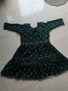 Green Print Mini Dress