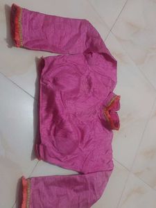 Pink Readymade Saree Blouse