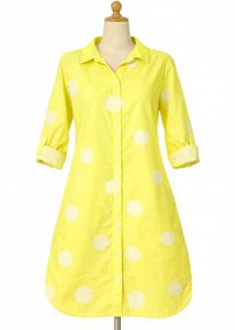 Yellow Polka Dot Shirt Dress