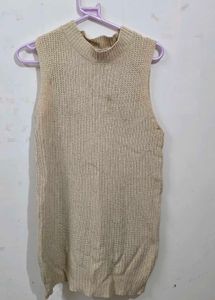 Beige Sleeveless Knit Sweater Vest –Cozy&amp;Versatile