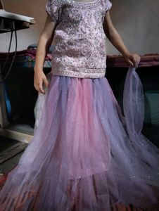 Girls Lavender & Pink Party Dress