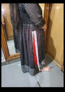 Black Polka Dot Kurta naira kurti long