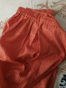 Peach Casual Straight Pants with pocket &amp; zip